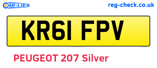 KR61FPV are the vehicle registration plates.
