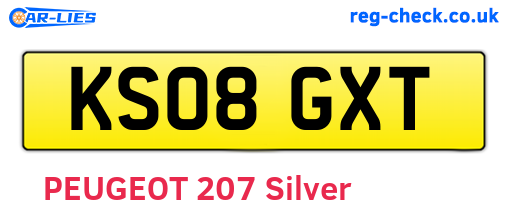 KS08GXT are the vehicle registration plates.