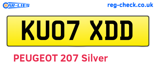 KU07XDD are the vehicle registration plates.