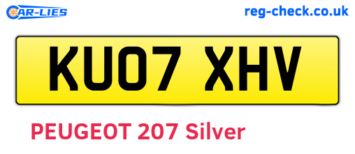 KU07XHV are the vehicle registration plates.