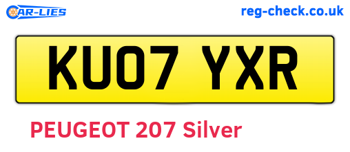 KU07YXR are the vehicle registration plates.