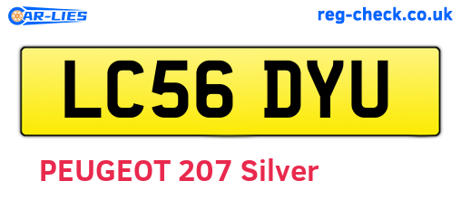 LC56DYU are the vehicle registration plates.