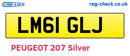 LM61GLJ are the vehicle registration plates.