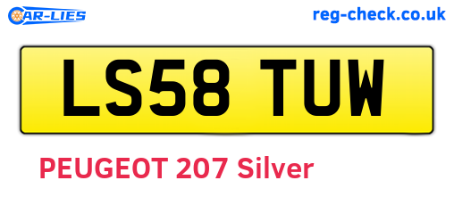 LS58TUW are the vehicle registration plates.