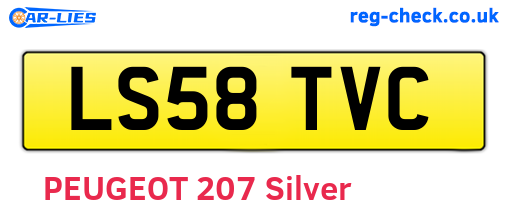 LS58TVC are the vehicle registration plates.