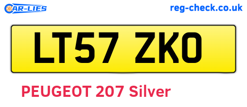 LT57ZKO are the vehicle registration plates.
