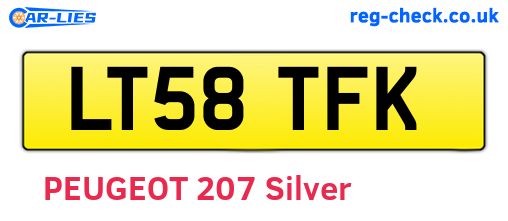 LT58TFK are the vehicle registration plates.