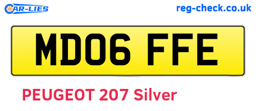 MD06FFE are the vehicle registration plates.