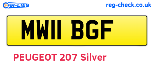 MW11BGF are the vehicle registration plates.