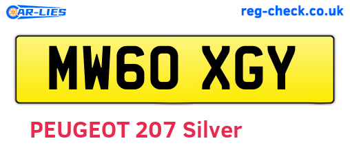 MW60XGY are the vehicle registration plates.