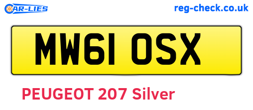 MW61OSX are the vehicle registration plates.