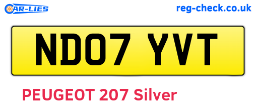 ND07YVT are the vehicle registration plates.