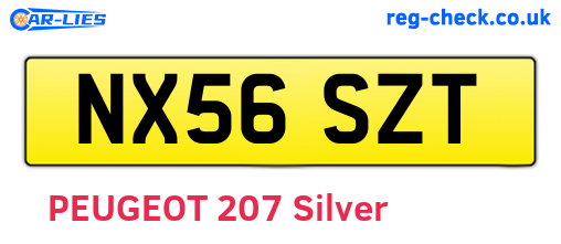 NX56SZT are the vehicle registration plates.