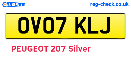 OV07KLJ are the vehicle registration plates.