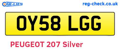 OY58LGG are the vehicle registration plates.