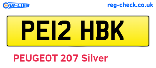 PE12HBK are the vehicle registration plates.