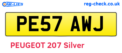 PE57AWJ are the vehicle registration plates.