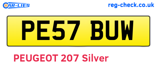 PE57BUW are the vehicle registration plates.