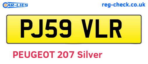 PJ59VLR are the vehicle registration plates.