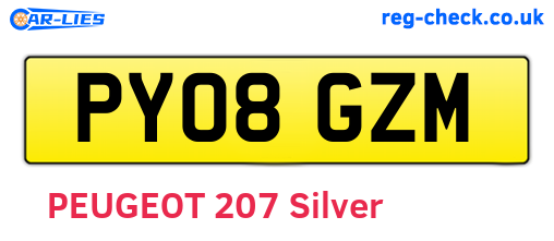 PY08GZM are the vehicle registration plates.