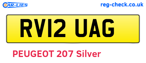 RV12UAG are the vehicle registration plates.