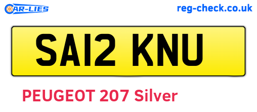 SA12KNU are the vehicle registration plates.