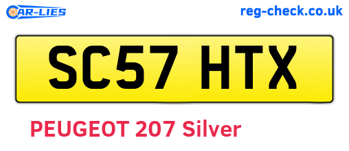 SC57HTX are the vehicle registration plates.