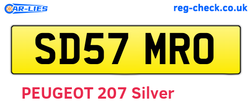 SD57MRO are the vehicle registration plates.