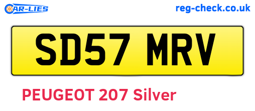SD57MRV are the vehicle registration plates.