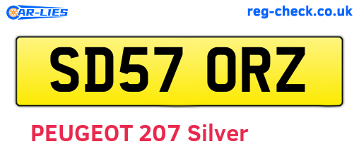 SD57ORZ are the vehicle registration plates.