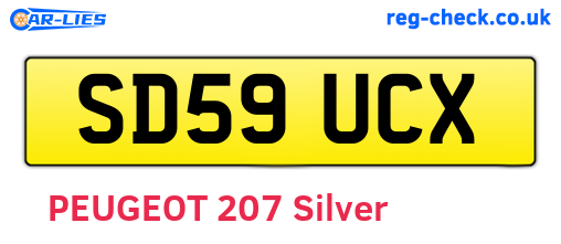 SD59UCX are the vehicle registration plates.