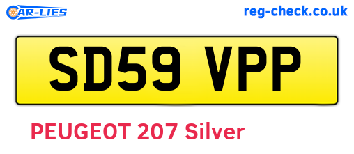 SD59VPP are the vehicle registration plates.