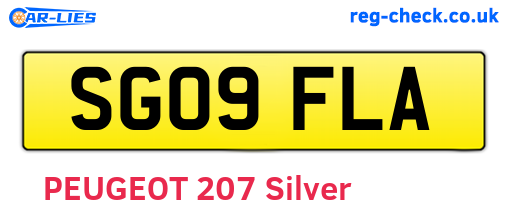 SG09FLA are the vehicle registration plates.