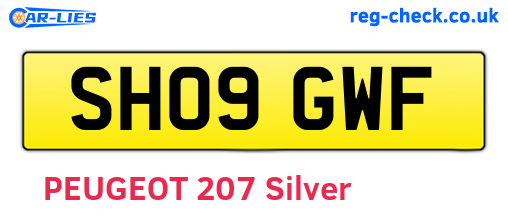 SH09GWF are the vehicle registration plates.