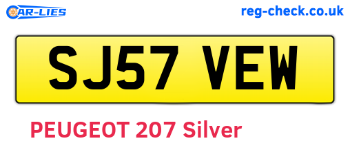 SJ57VEW are the vehicle registration plates.