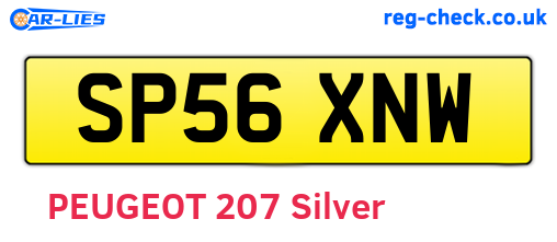 SP56XNW are the vehicle registration plates.