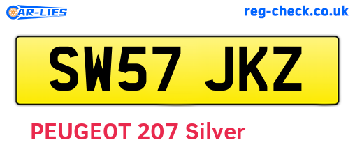 SW57JKZ are the vehicle registration plates.