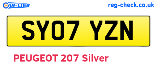 SY07YZN are the vehicle registration plates.