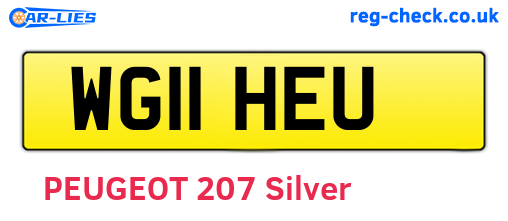 WG11HEU are the vehicle registration plates.
