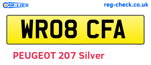 WR08CFA are the vehicle registration plates.