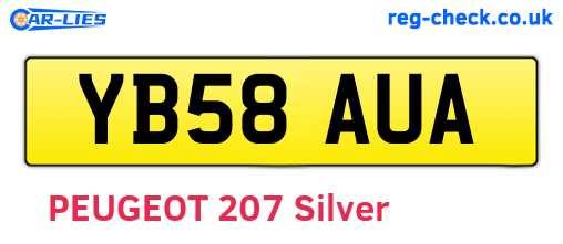 YB58AUA are the vehicle registration plates.