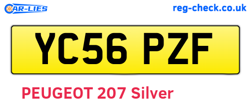 YC56PZF are the vehicle registration plates.