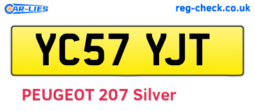 YC57YJT are the vehicle registration plates.