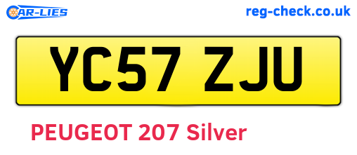 YC57ZJU are the vehicle registration plates.