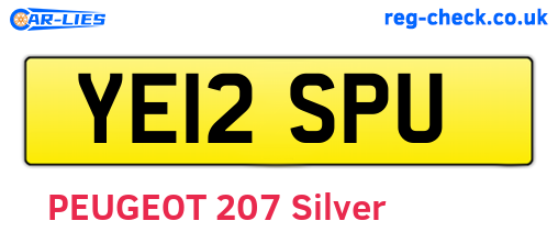 YE12SPU are the vehicle registration plates.
