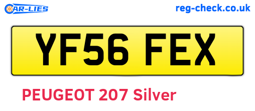 YF56FEX are the vehicle registration plates.