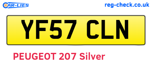 YF57CLN are the vehicle registration plates.