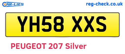 YH58XXS are the vehicle registration plates.