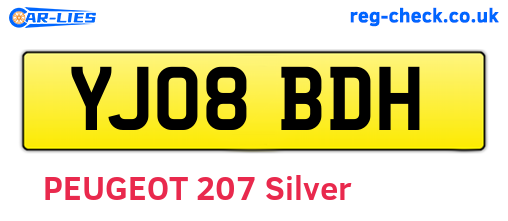 YJ08BDH are the vehicle registration plates.