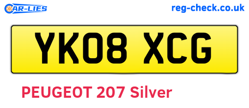YK08XCG are the vehicle registration plates.